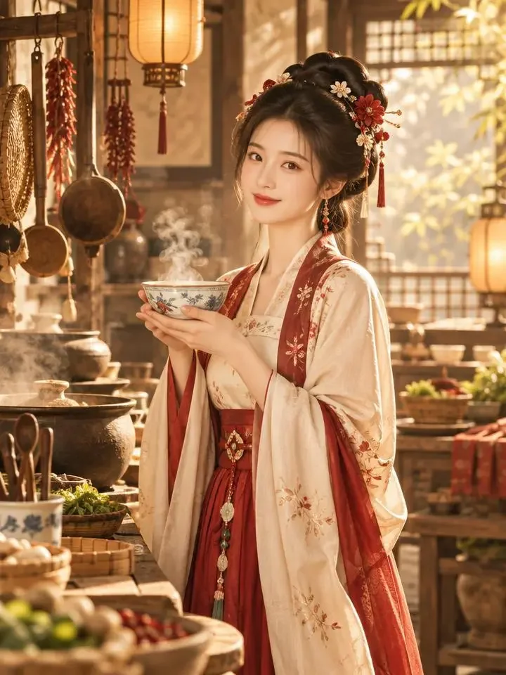 《我在古代开火锅店》短剧封面，穿越重生题材